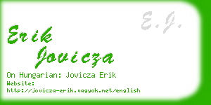 erik jovicza business card